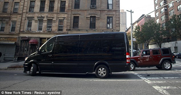 Driving commuters around the Benz: New York City's wealthiest enjoy hidden luxury in Mercedes vans that take up half the road