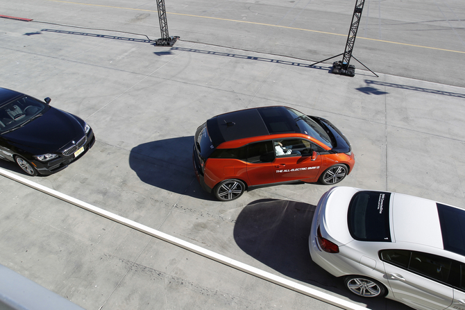 The self driving technology allows the i3 to park itself The self driving technology allows the i3 to park itself