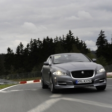 The Jaguar Ring Taxi has the black grill from the Sport Package The Jaguar Ring Taxi has the black grill from the Sport Package