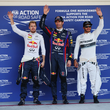 Webber, Vettel and Hamilton were the top three drivers in qualifying