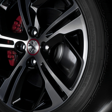 The GTi has red-acceneted wheels