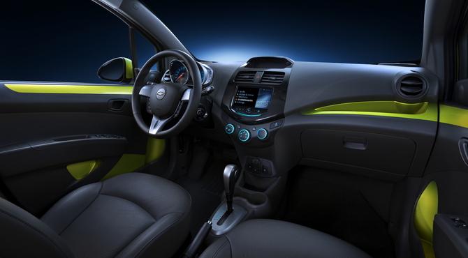 Chevy Spark Offers Inexpensive City Car with Motorcycle-tinged Interior