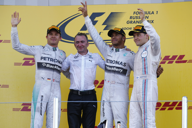 On the podium were Hamilton, Rosberg and Bottas