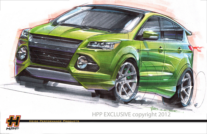 The HPP Escape gets a body kit, lowering kit and bright green paint job