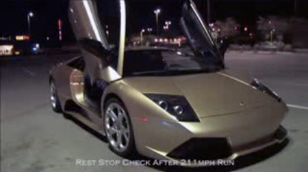 Idiot drives Lamborghini Murcielago LP640 219 MPH (352 KM/H) on public road