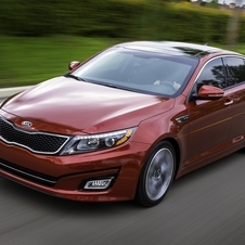 The refreshed Optima has a new front bumper look