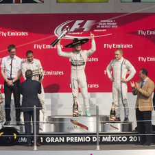 Lewis Hamilton and Valteri Bottas completed the podium