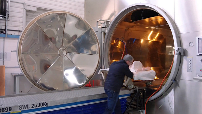 Autoclaves are used to cure the carbon fiber