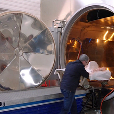 Autoclaves are used to cure the carbon fiber