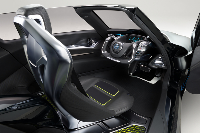 The interior is inspired by a glider