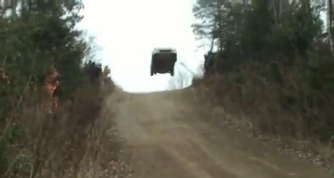 Rally Driver flies in his Honda Civic