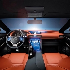 The interior brings together glass, leather and titanium 