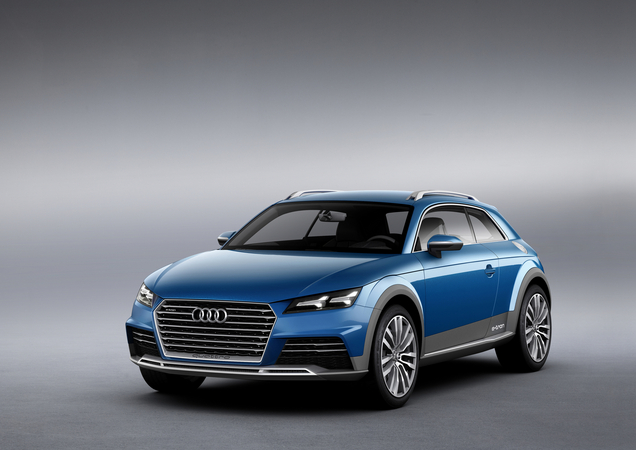 The front blends the Audi TT and Q SUVs