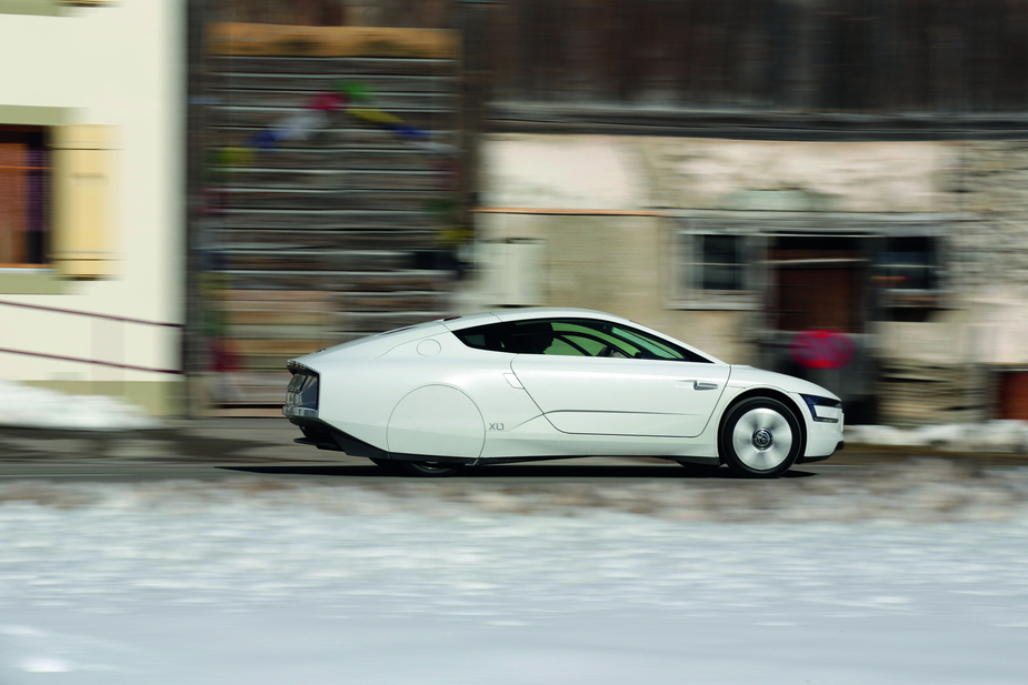 Bei der E-Silvretta startet ein Volkswagen XL1 und drei rein elektrisch getriebenen e-up!