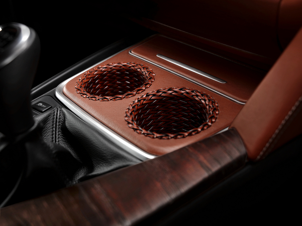 Leather-wrapped cup holders