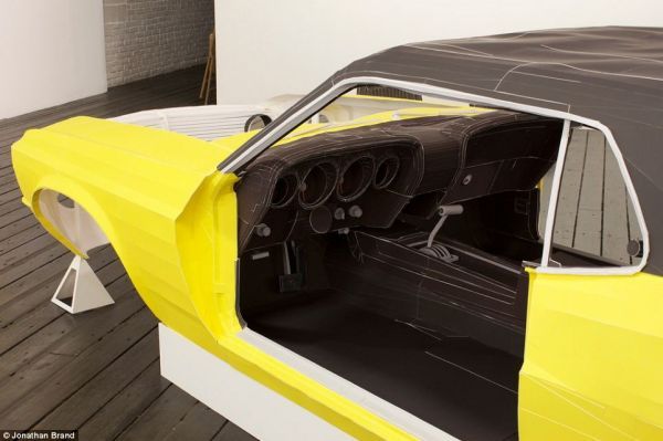 The Life Size 1969 Mustang Made From Paper