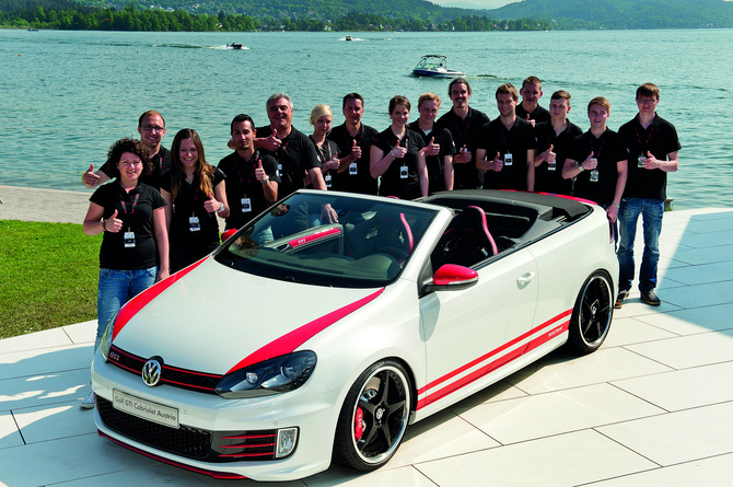 Os aprendizes da Volkswagen de Wolfsburg e Osnabrück produziram uma versão especial do GTI Cabrio para o Wörthersee