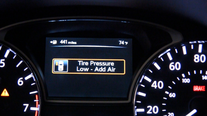 It also displays the low tire and its pressure