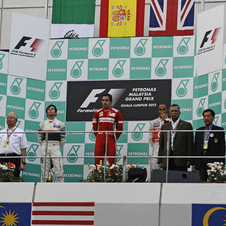 Alonso takes win in wet race in Sepang