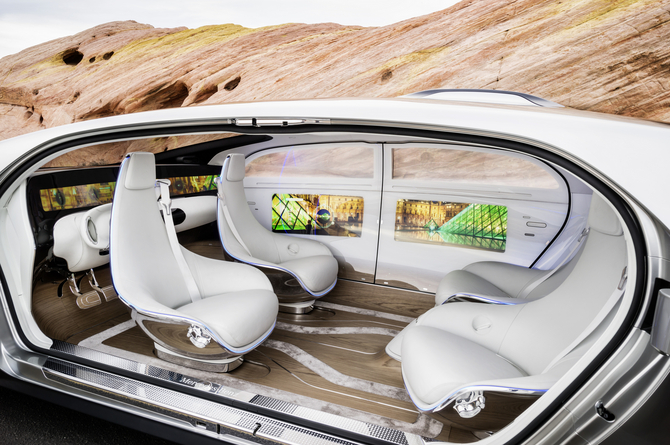 Cabin includes four rotating seats that allow a face-to-face configuration during autonomous driving