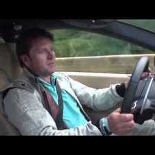 James Martin behind the driving wheel of the Ferrari FF